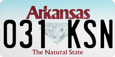 AR license plate 031KSN