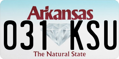AR license plate 031KSU