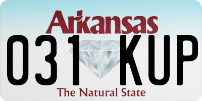 AR license plate 031KUP
