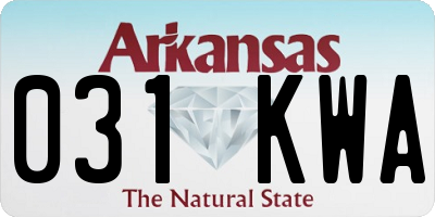 AR license plate 031KWA