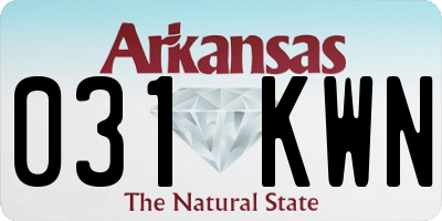 AR license plate 031KWN