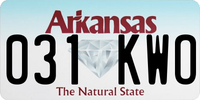 AR license plate 031KWO