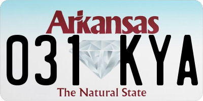 AR license plate 031KYA