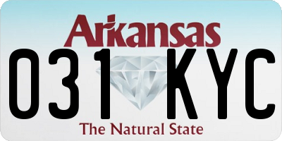 AR license plate 031KYC