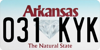 AR license plate 031KYK