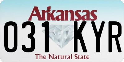 AR license plate 031KYR
