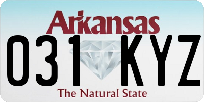 AR license plate 031KYZ