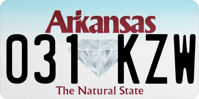 AR license plate 031KZW