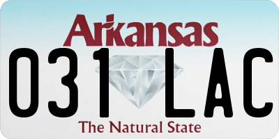 AR license plate 031LAC