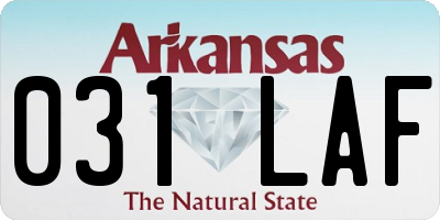 AR license plate 031LAF