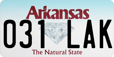 AR license plate 031LAK