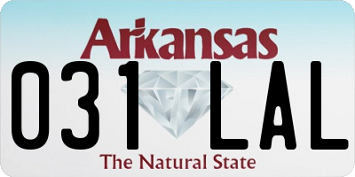 AR license plate 031LAL