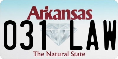 AR license plate 031LAW