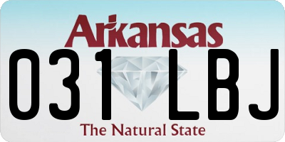 AR license plate 031LBJ