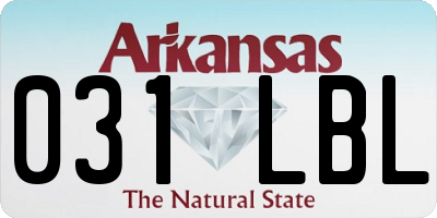 AR license plate 031LBL