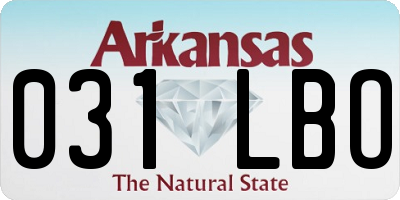 AR license plate 031LBO