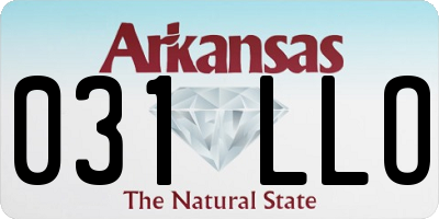 AR license plate 031LLO