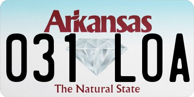 AR license plate 031LOA