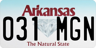 AR license plate 031MGN