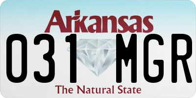 AR license plate 031MGR
