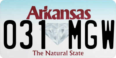 AR license plate 031MGW