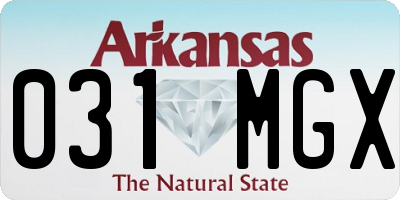 AR license plate 031MGX
