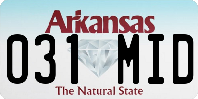 AR license plate 031MID