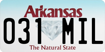 AR license plate 031MIL