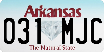 AR license plate 031MJC