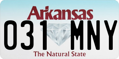 AR license plate 031MNY