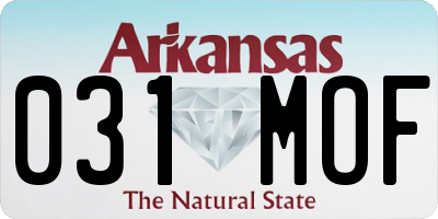 AR license plate 031MOF