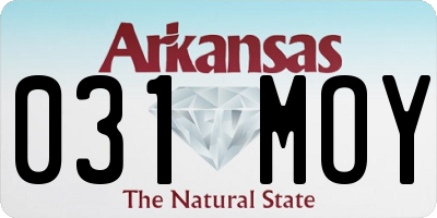 AR license plate 031MOY