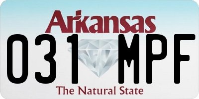 AR license plate 031MPF