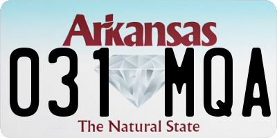 AR license plate 031MQA