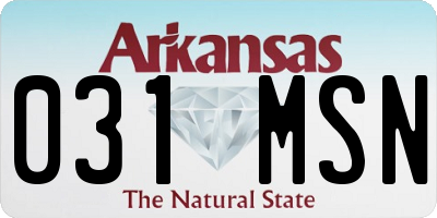 AR license plate 031MSN