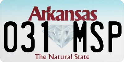 AR license plate 031MSP