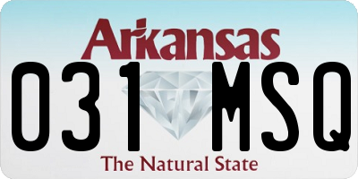 AR license plate 031MSQ
