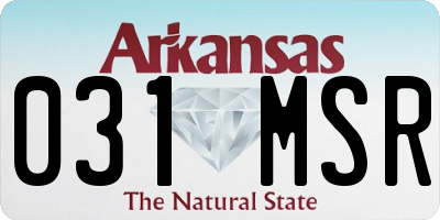 AR license plate 031MSR