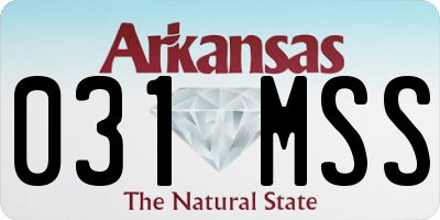 AR license plate 031MSS