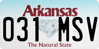 AR license plate 031MSV