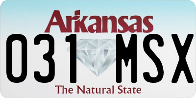 AR license plate 031MSX