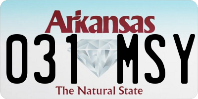 AR license plate 031MSY