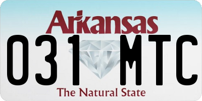 AR license plate 031MTC