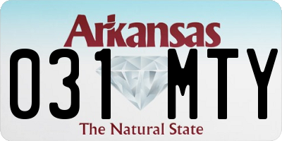AR license plate 031MTY