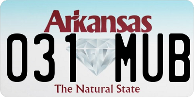 AR license plate 031MUB