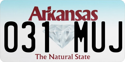 AR license plate 031MUJ