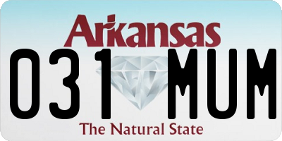 AR license plate 031MUM