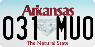 AR license plate 031MUO