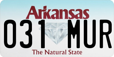 AR license plate 031MUR