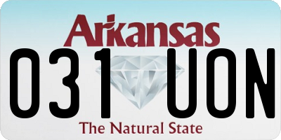 AR license plate 031UON